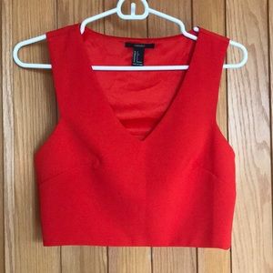 Forever 21 Red/Orange Crop Top